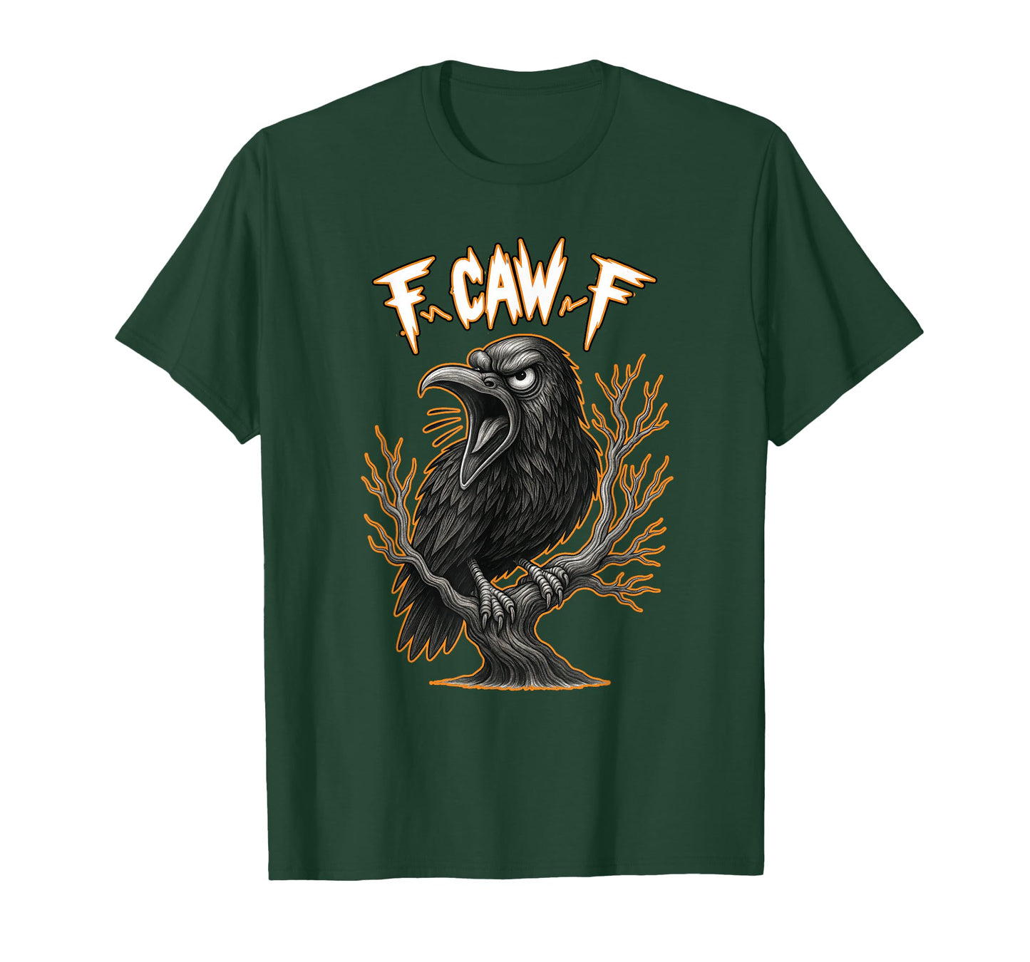 F-Caw-F Pun Screaming Crow Funny Sarcastic Humor Tee T-Shirt