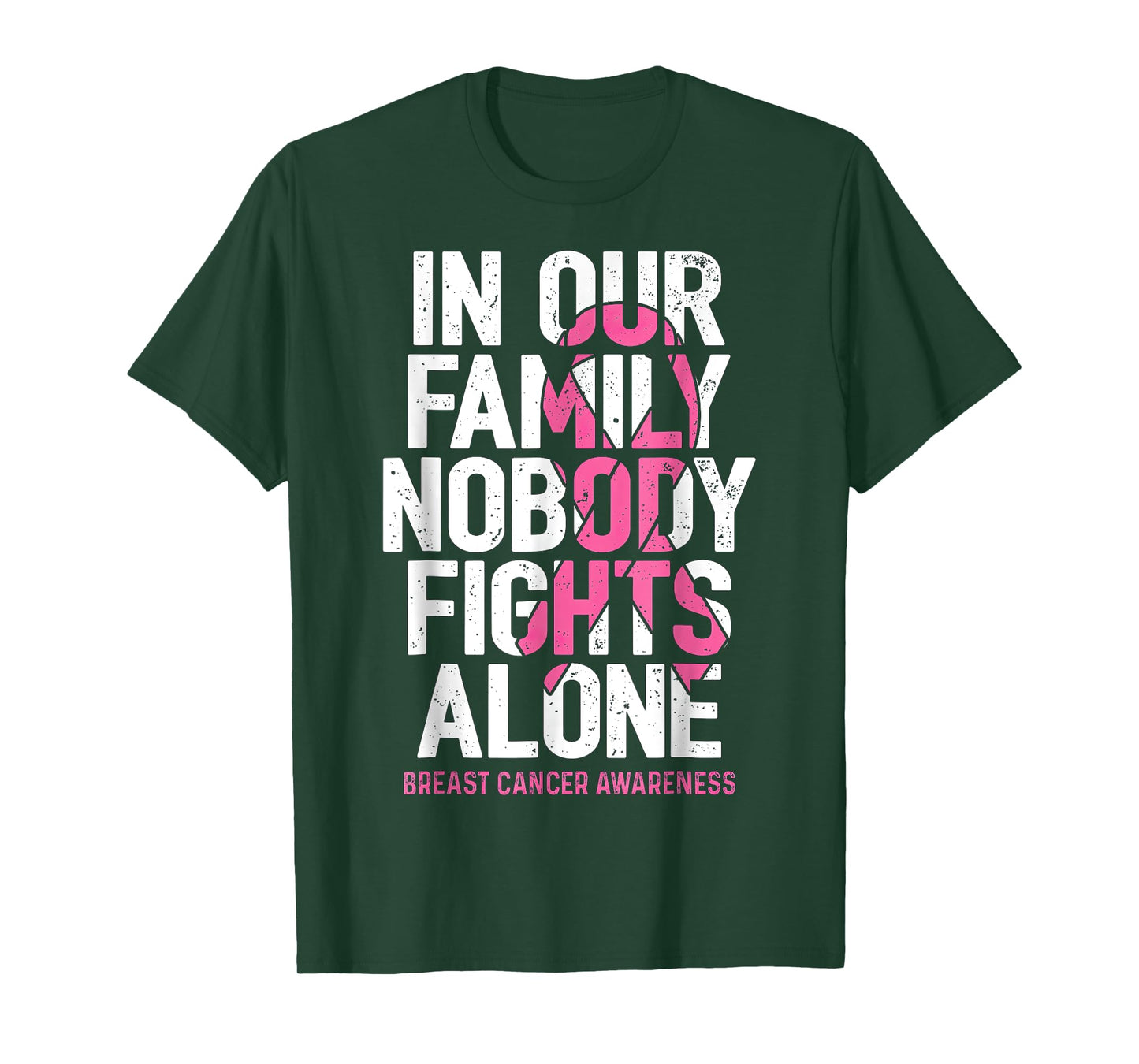 Breast Cancer Awareness Nobody Fights Alone Breast Cancer T-Shirt