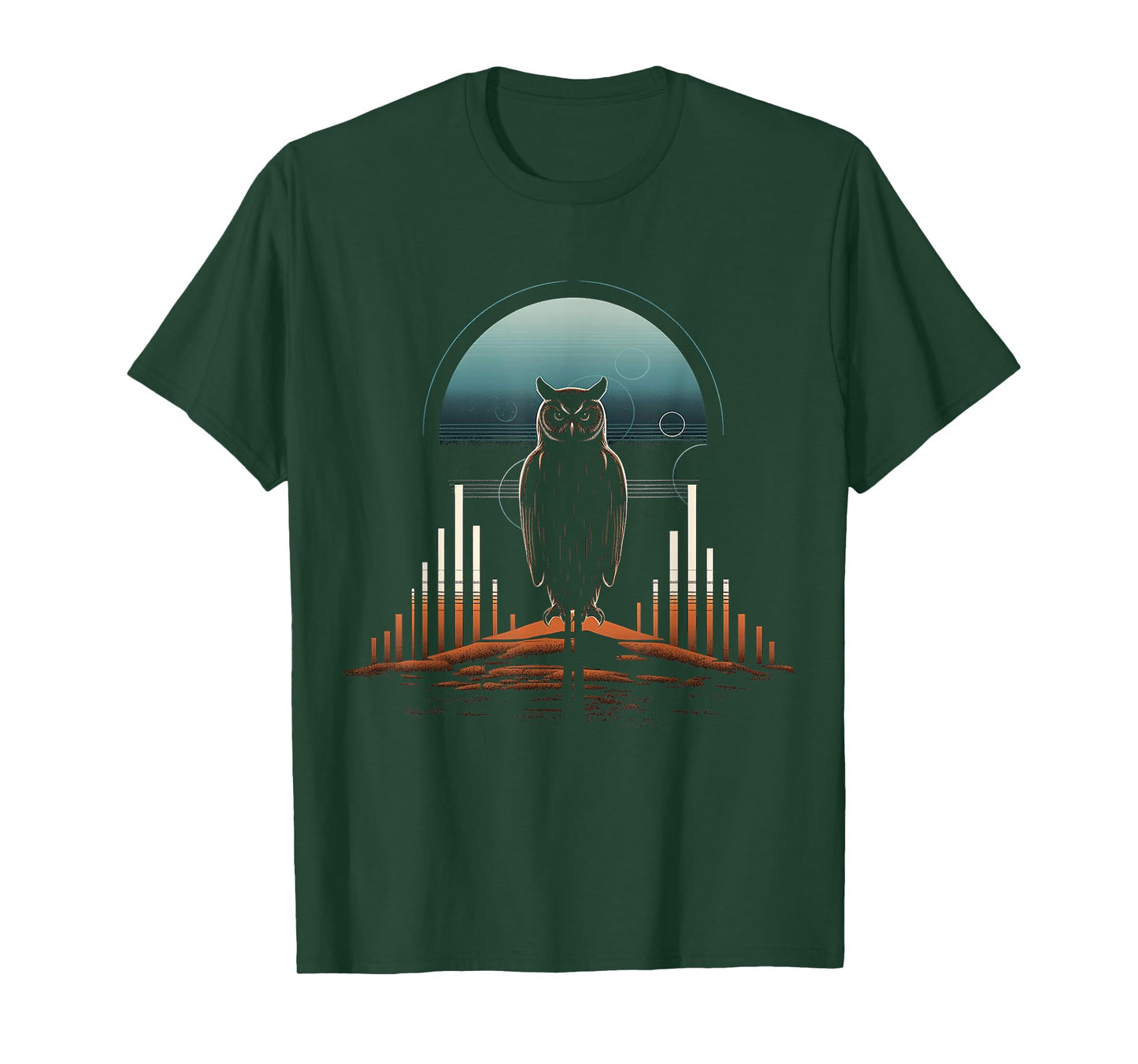 Owl Nature Art Animal Geometric Graphic Motif Owl T-Shirt