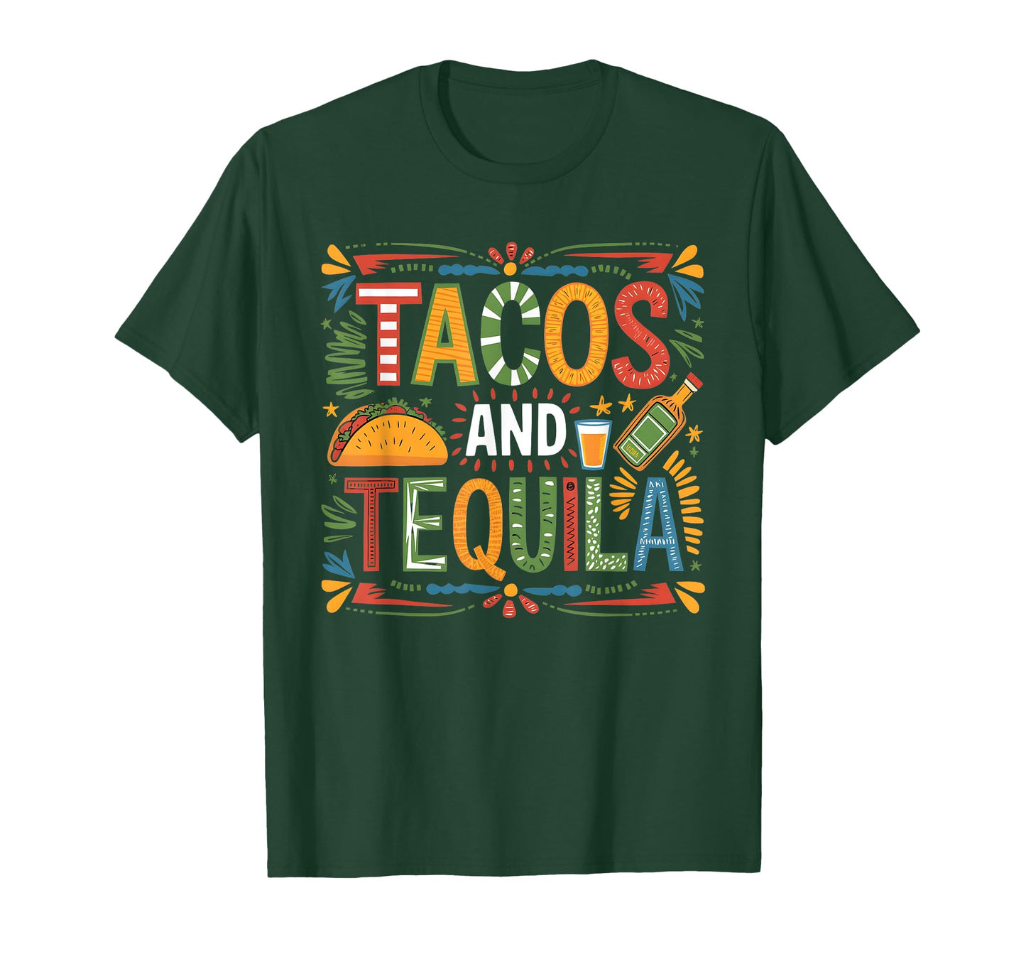Tacos And Tequila Funny Drinking Taco Mexican Food Lover T-Shirt
