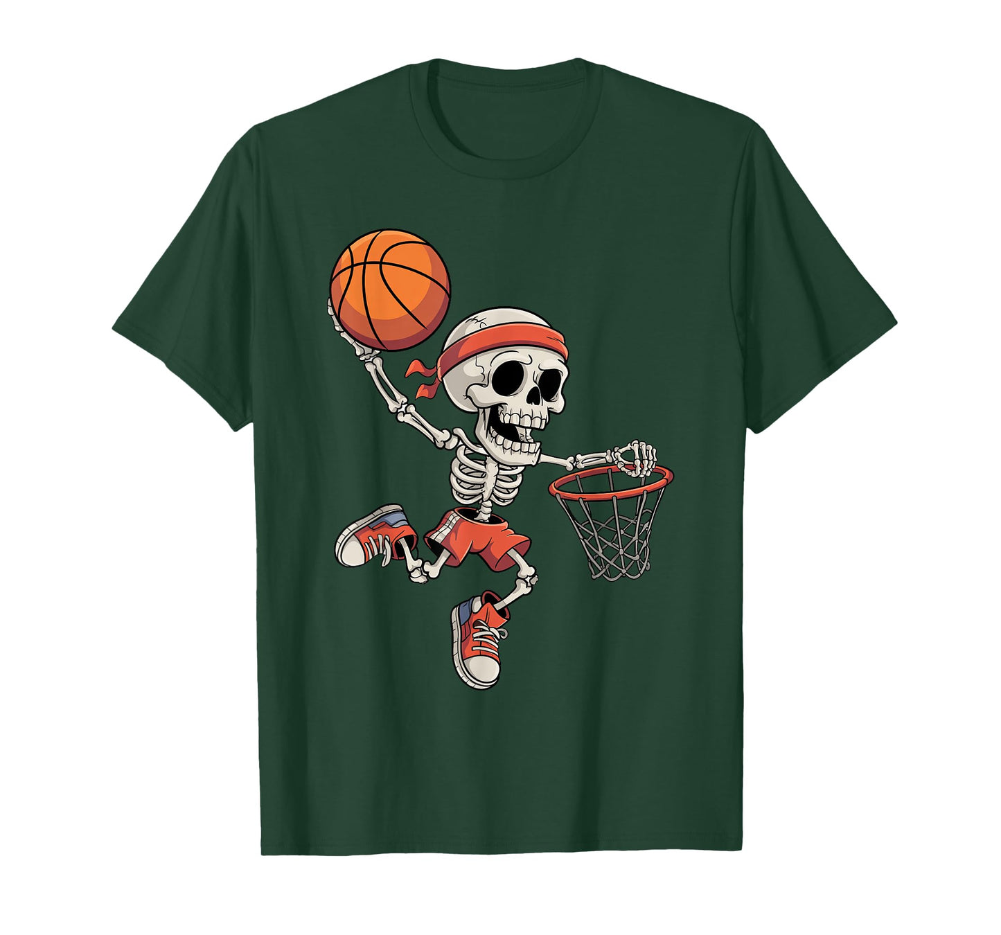 Skeleton Basketball Funny Halloween Costume Basketball Fans T-Shirt