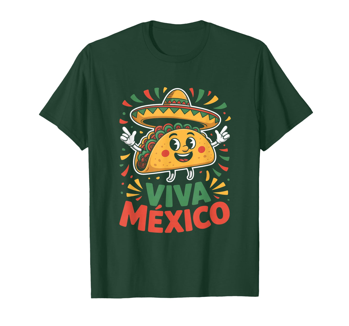 Viva Mexico Happy Taco Sombrero Fiesta Celebration T-Shirt