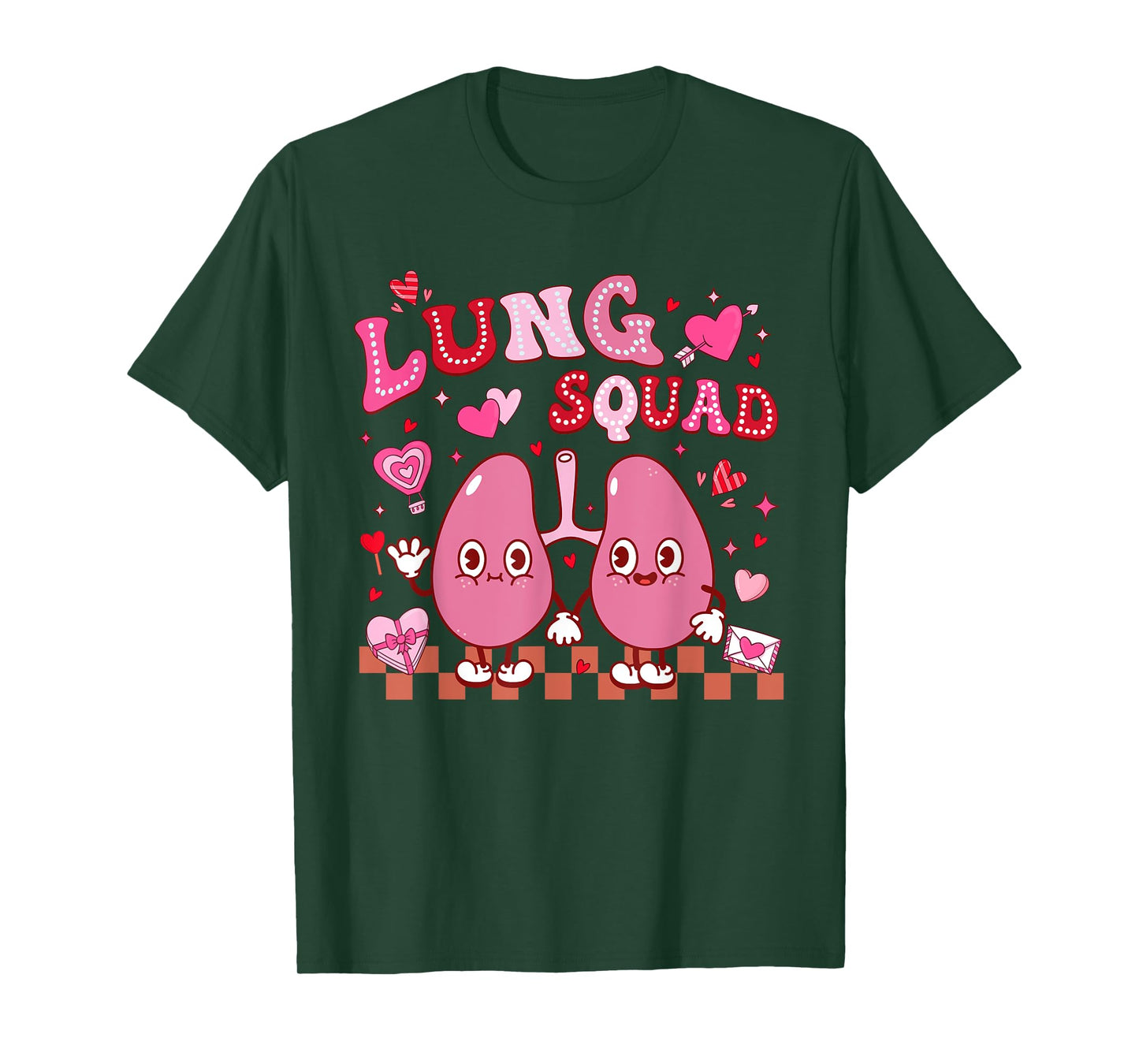 Groovy Lung Squad Respiratory Therapist Valentine's Day T-Shirt