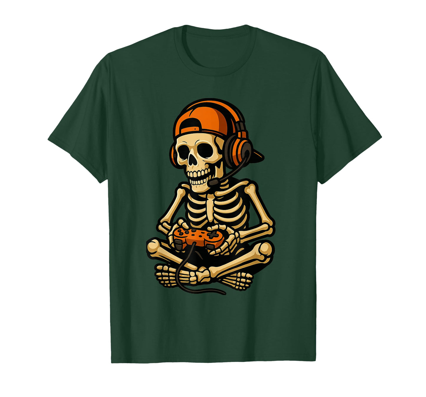 Halloween Skeleton Gamer Video Gaming Boys Men Kids T-Shirt