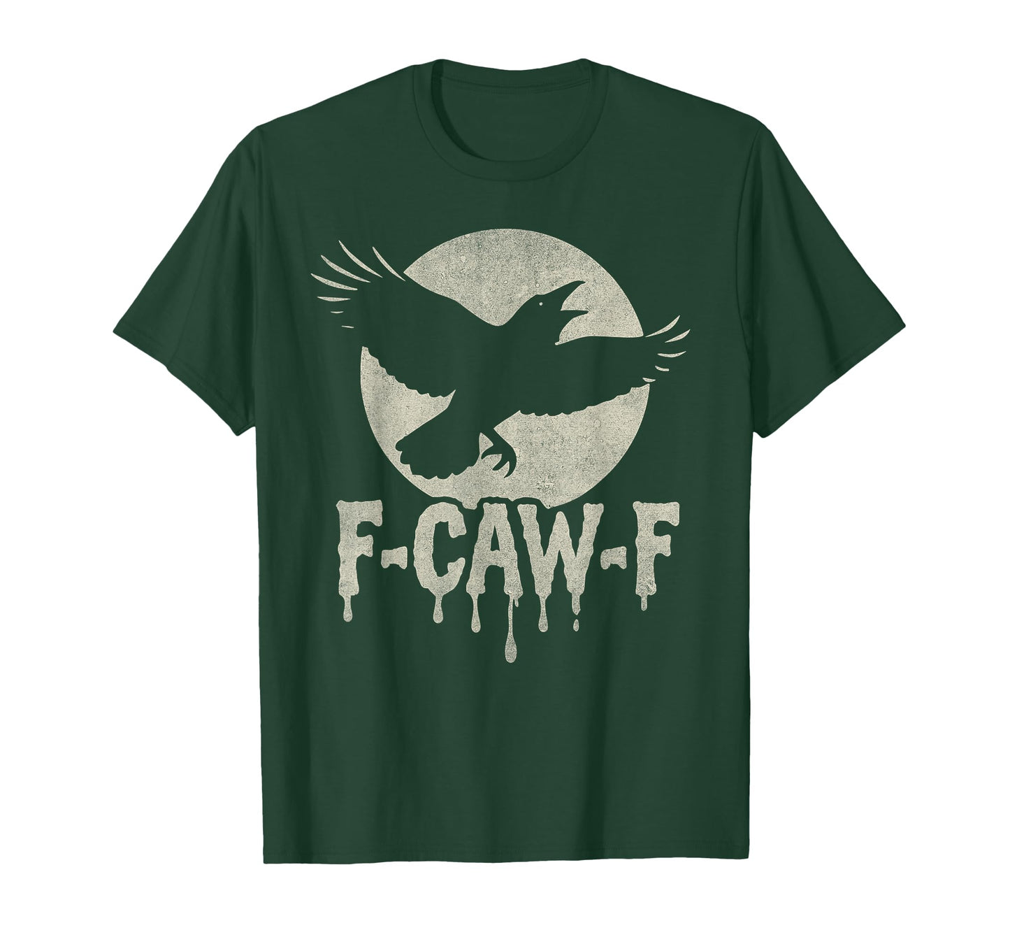 F Caw F Dripping Funny Crow Moon Grunge T-Shirt