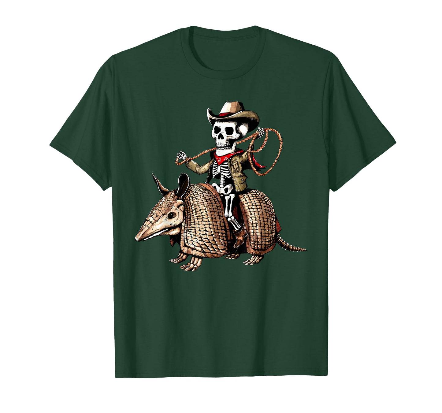 Vintage Cowboy Skeleton Riding Armadillo Funny Western Retro T-Shirt