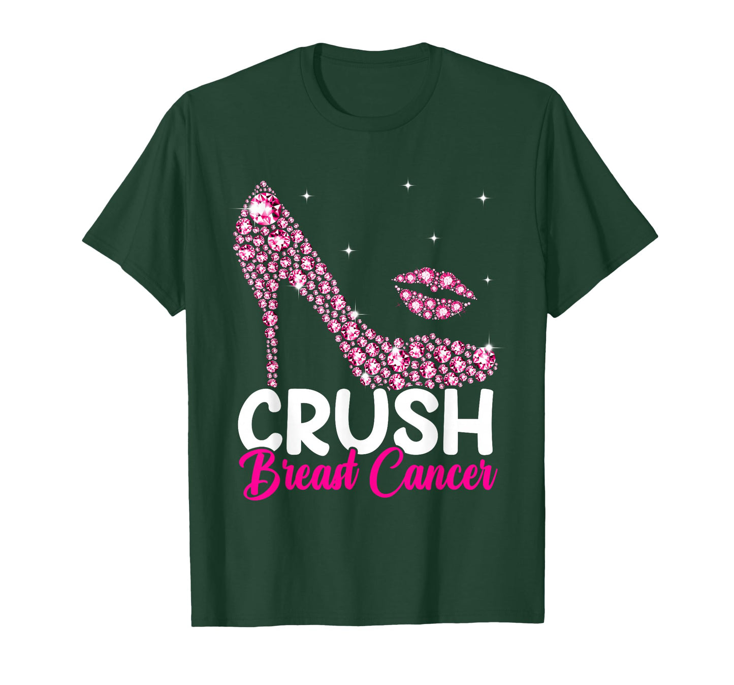 Crush Breast Cancer Awareness High Heel Pink Ribbon Women T-Shirt