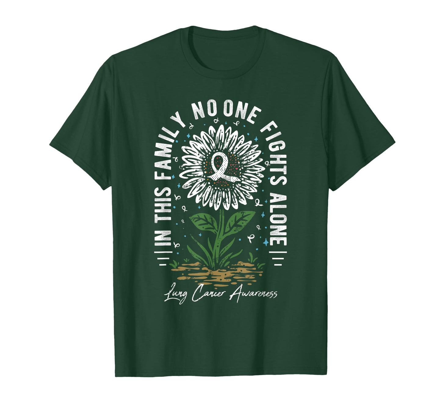 In This Family No One Fight Alone Lung Cancer Awareness T-Shirt