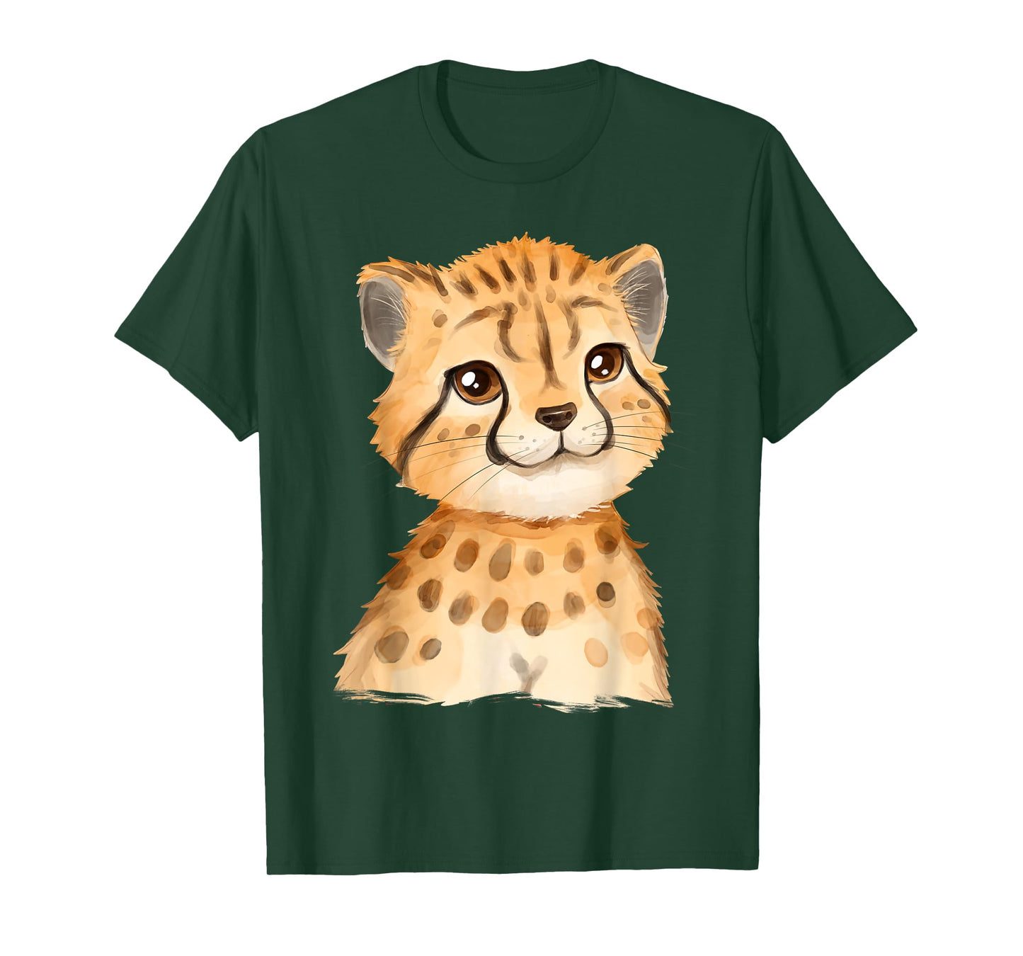 Baby Cheetah Cub Watercolor T-Shirt