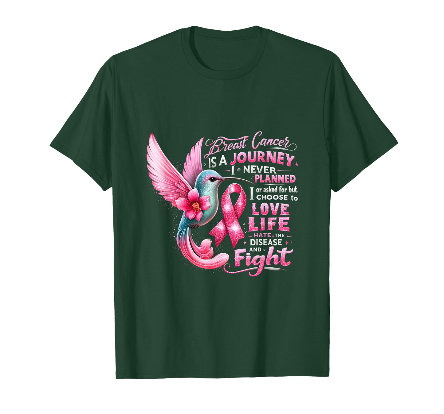 Breast Cancer Is A Journey I Never Planned Cancer Warrior T-Shirt