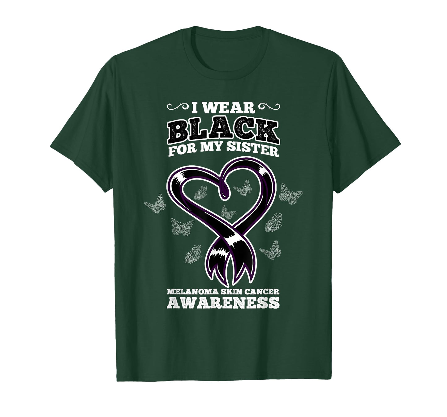 I Wear Black For My Sister Melanoma Skin Cancer Awareness T-Shirt