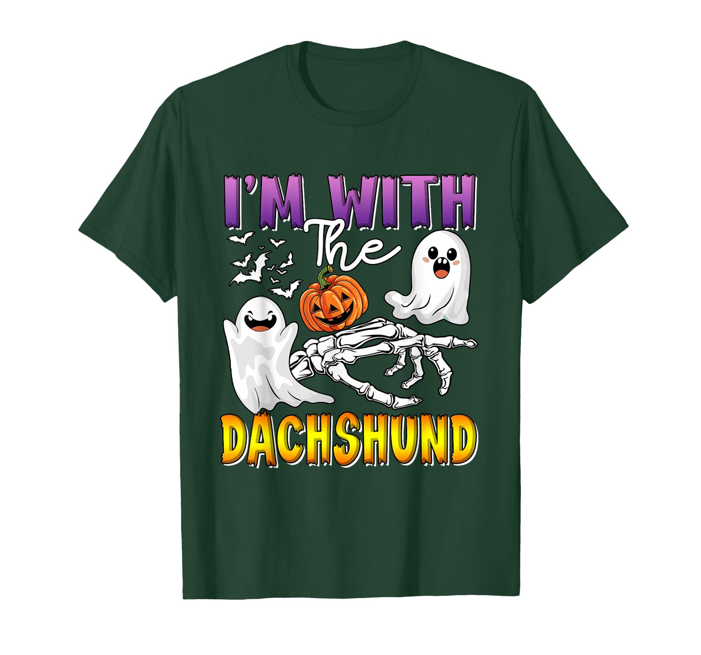 I'm with Dachshund Halloween Boo Ghost Funny Single Owner T-Shirt