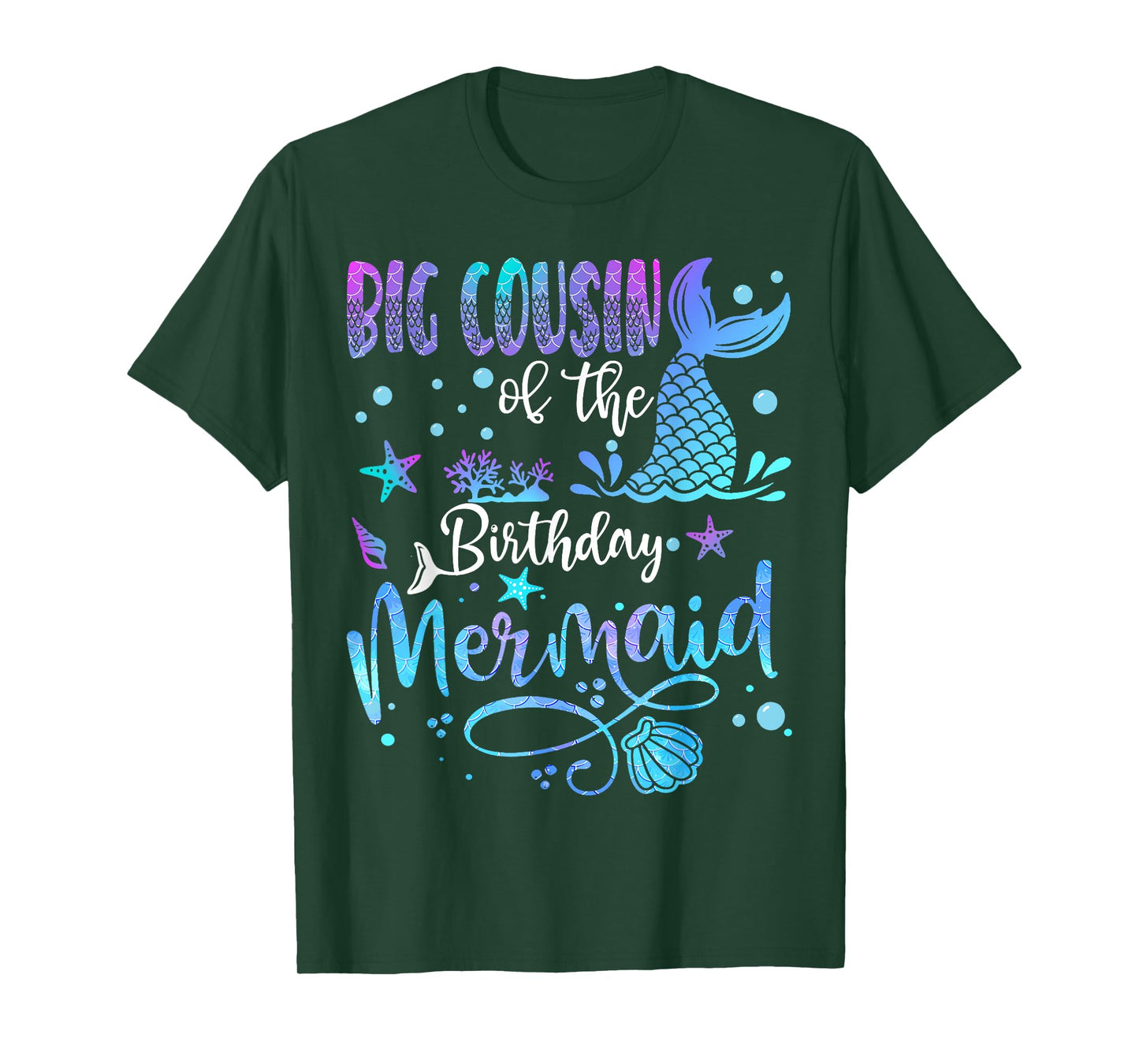Big Cousin Of The Birthday Mermaid Bday Party Mermaid T-Shirt