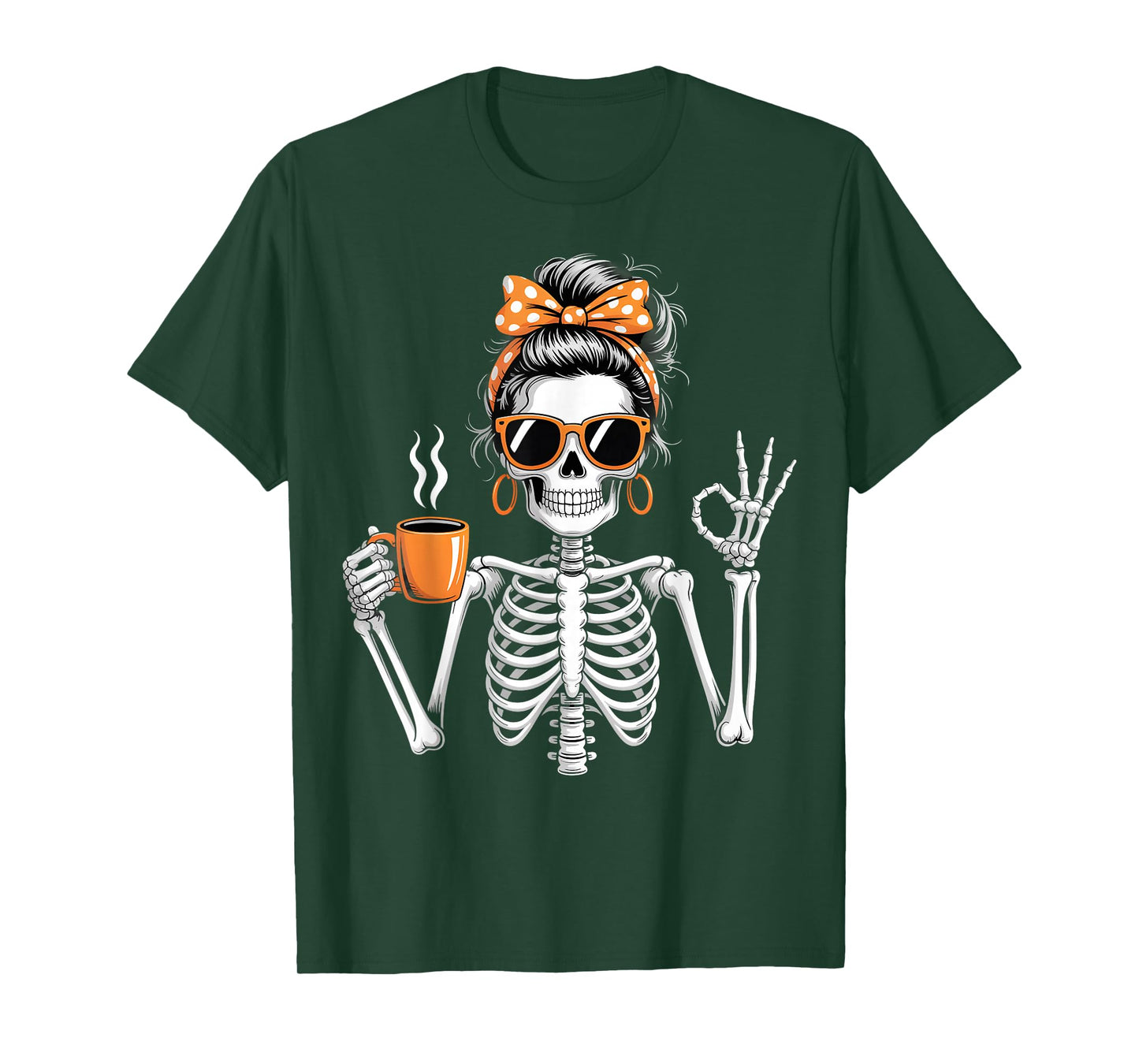 Sassy Skeleton Coffee Humor Halloween Aesthetic T-Shirt