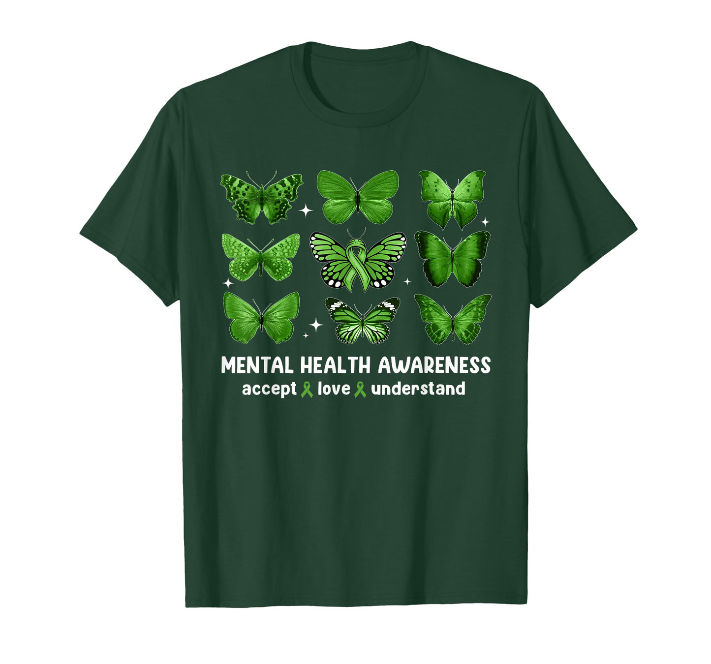Butterfly Mental Health Awareness Accept Love Understand Kid T-Shirt