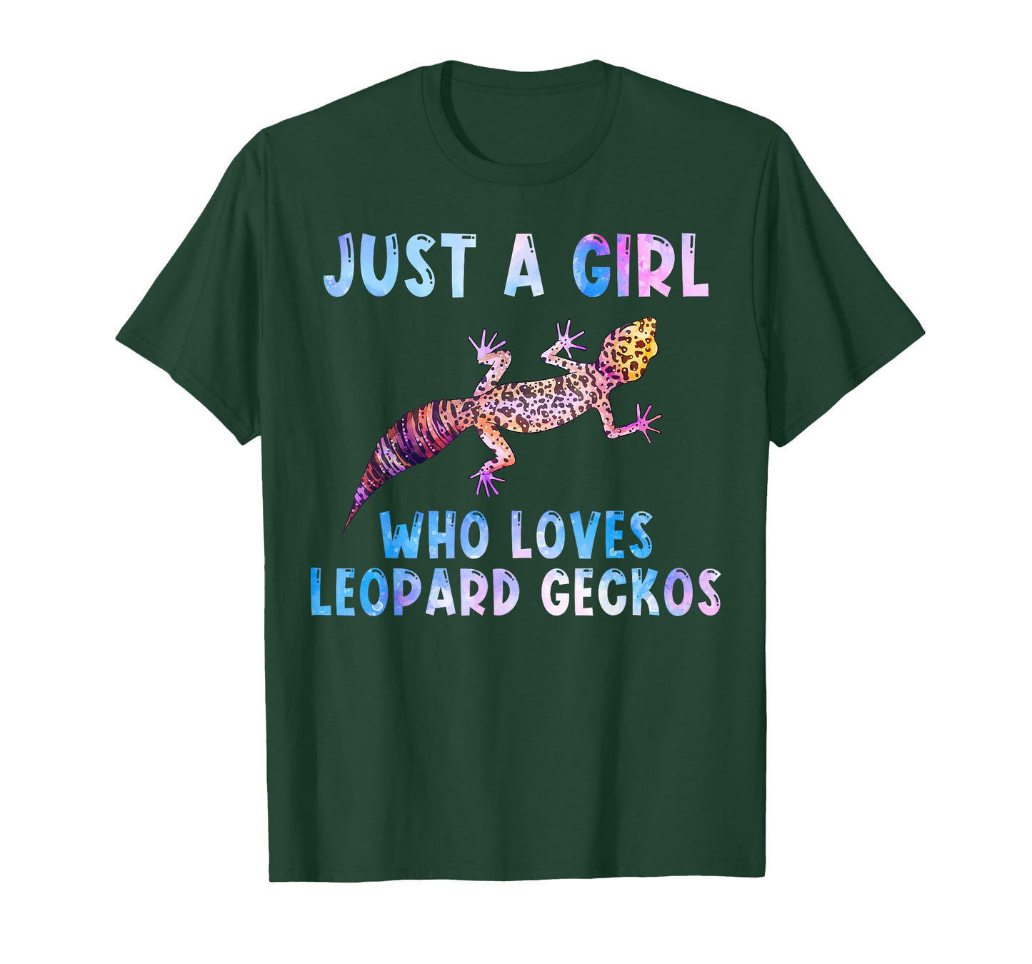 Cute Watercolor Lizard Just A Girl Who Loves Leopard Geckos T-Shirt