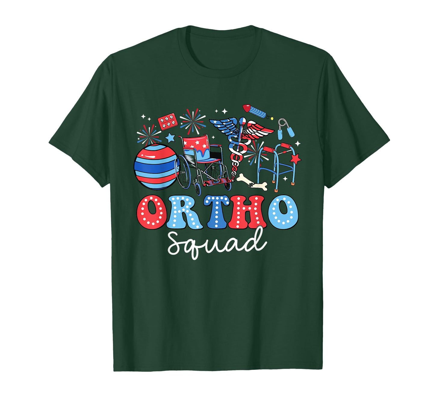 Groovy Ortho Squad USA Flag Ortho Nurse 4th Of July Women Men T-Shirt
