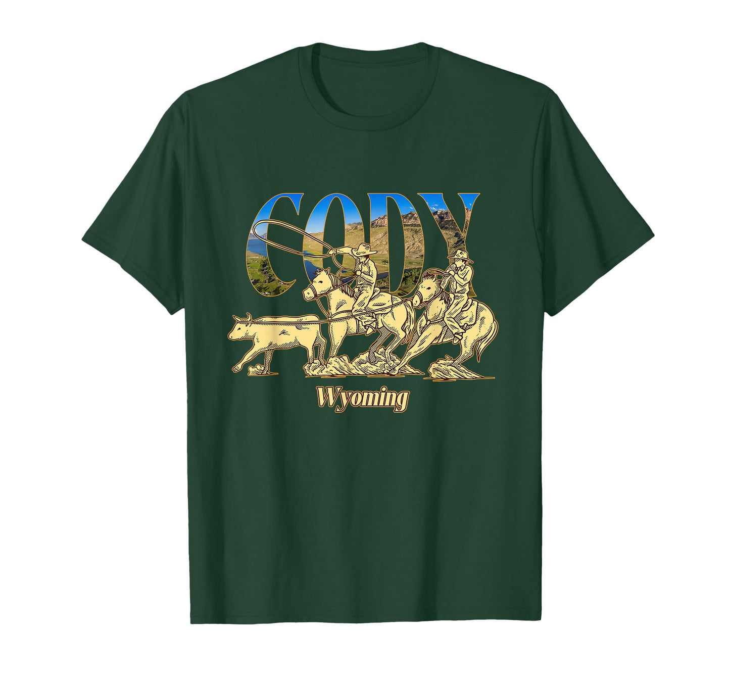 Cody Wyoming Landscape Cody Cowboy Wyoming Souvenir T-Shirt
