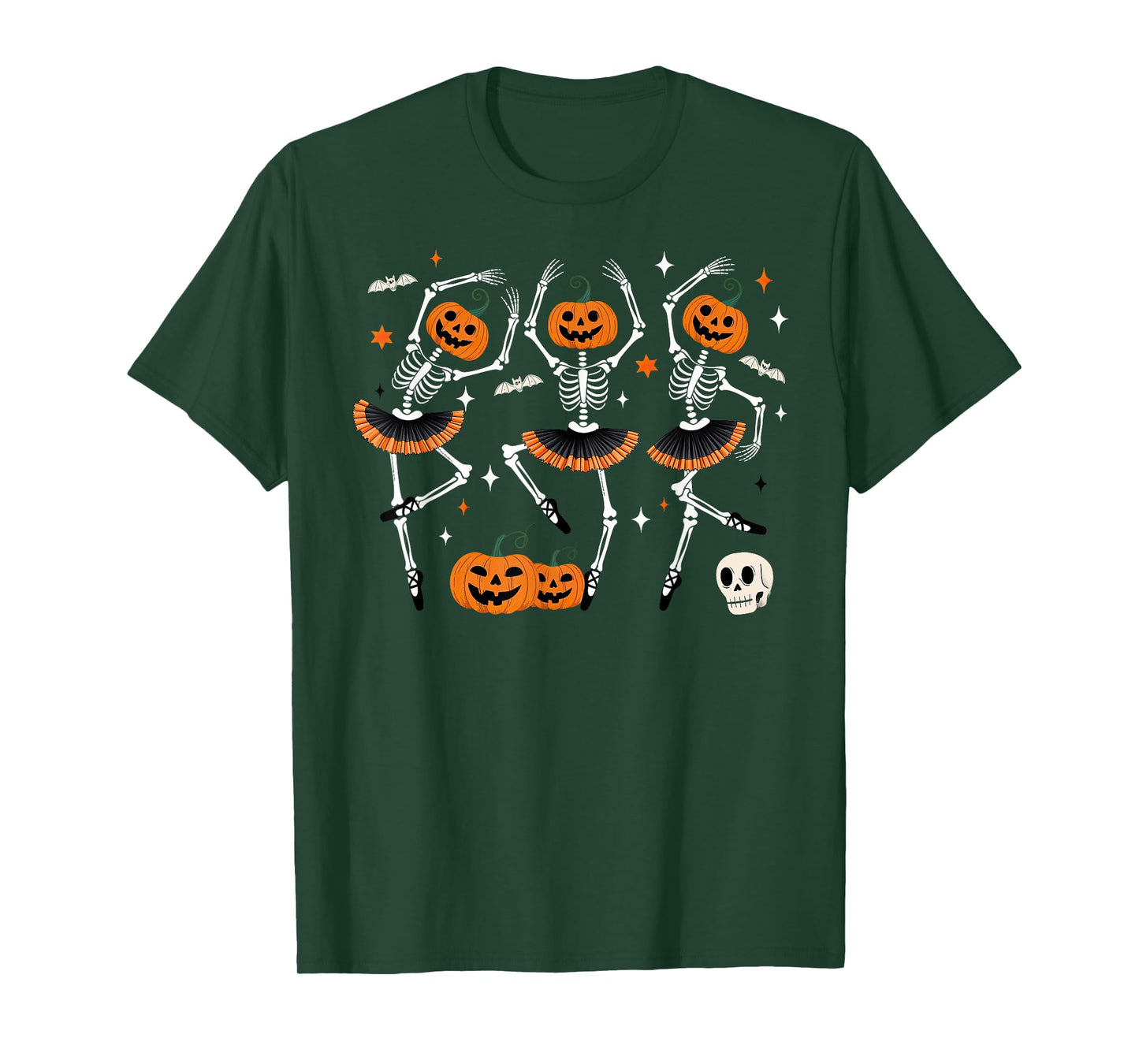 Ballet Pumpkin Skeleton Halloween T-Shirt