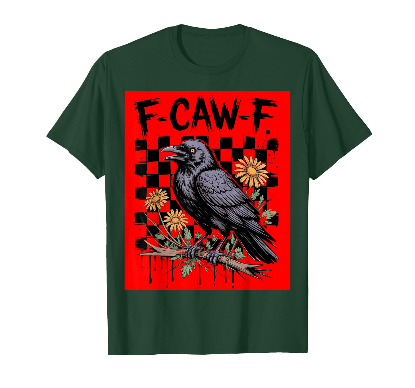Funny Spooky Bird Pun Crow Raven F-CAW-F Halloween Costume T-Shirt