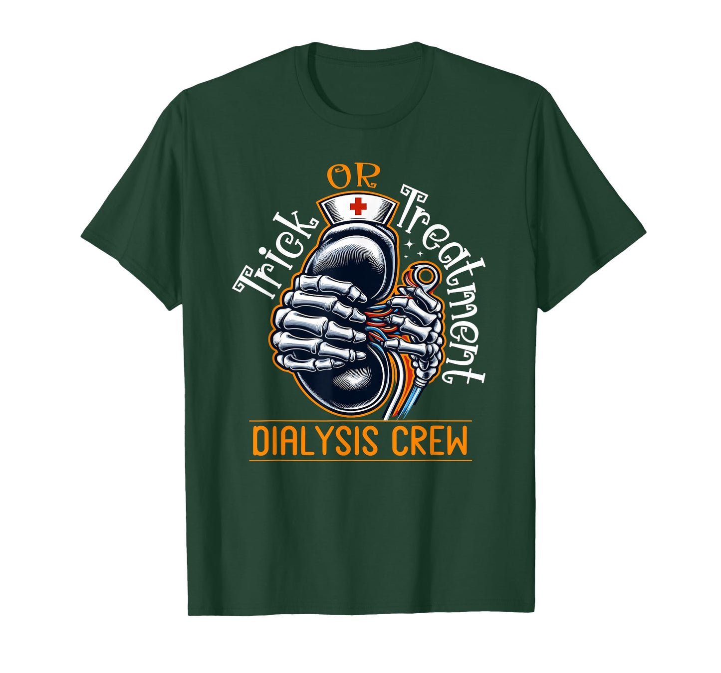 Trick Or Treatment Nurse Dialysis Crew Halloween Kidney T-Shirt