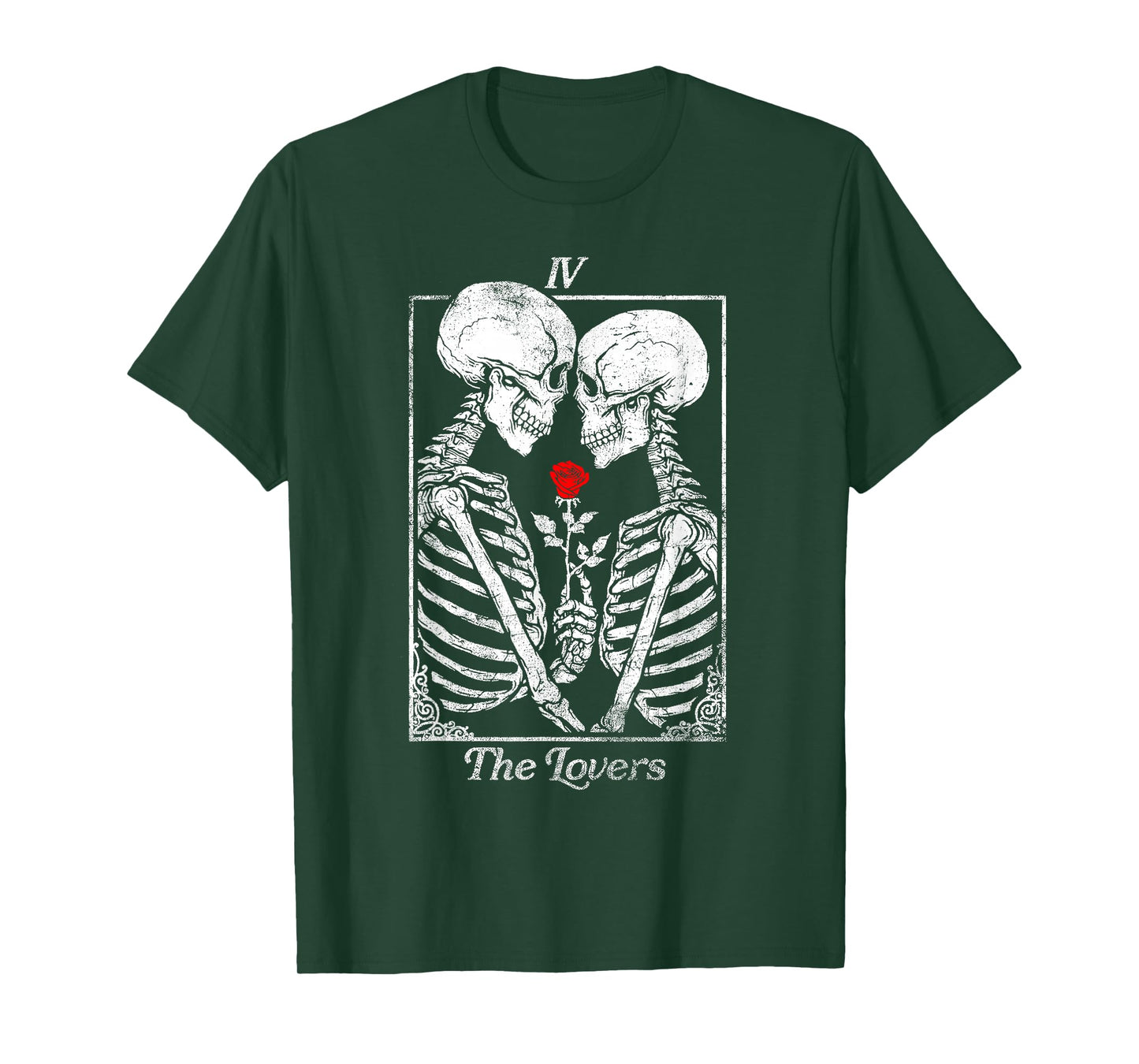 Retro The Skeleton Tarot Card Gothic Halloween T-Shirt