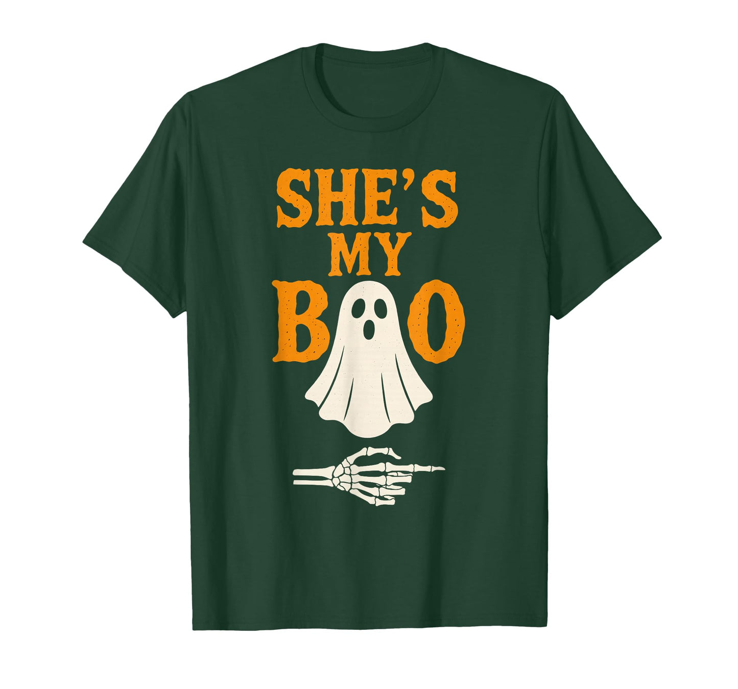 She's My Boo Ghost Skeleton Couples Halloween Matching T-Shirt