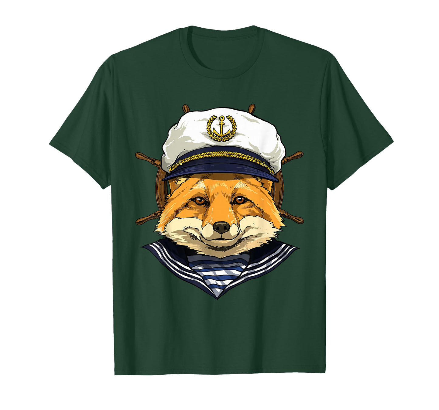 Fox Sailor Boat Captain Wildlife Fox Forest T-Shirt