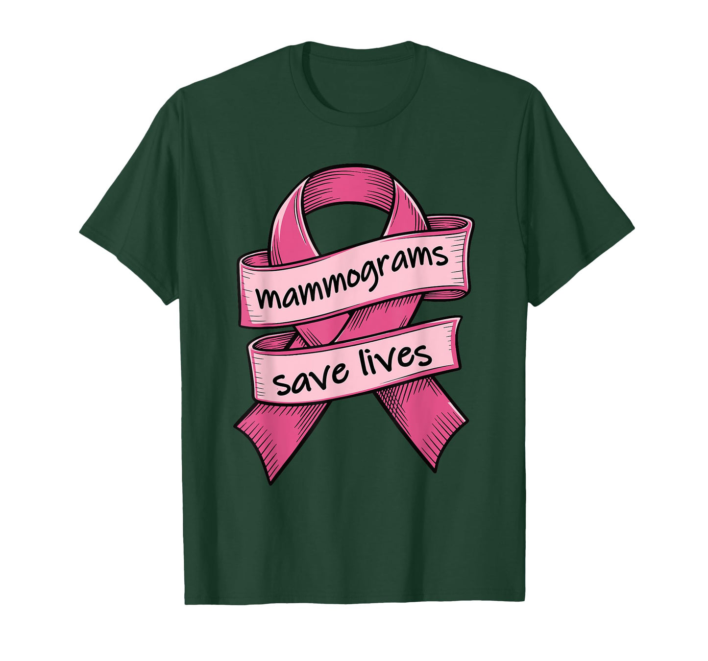 Mammogram Screenings Save Lives Pink Breast Cancer Awareness T-Shirt
