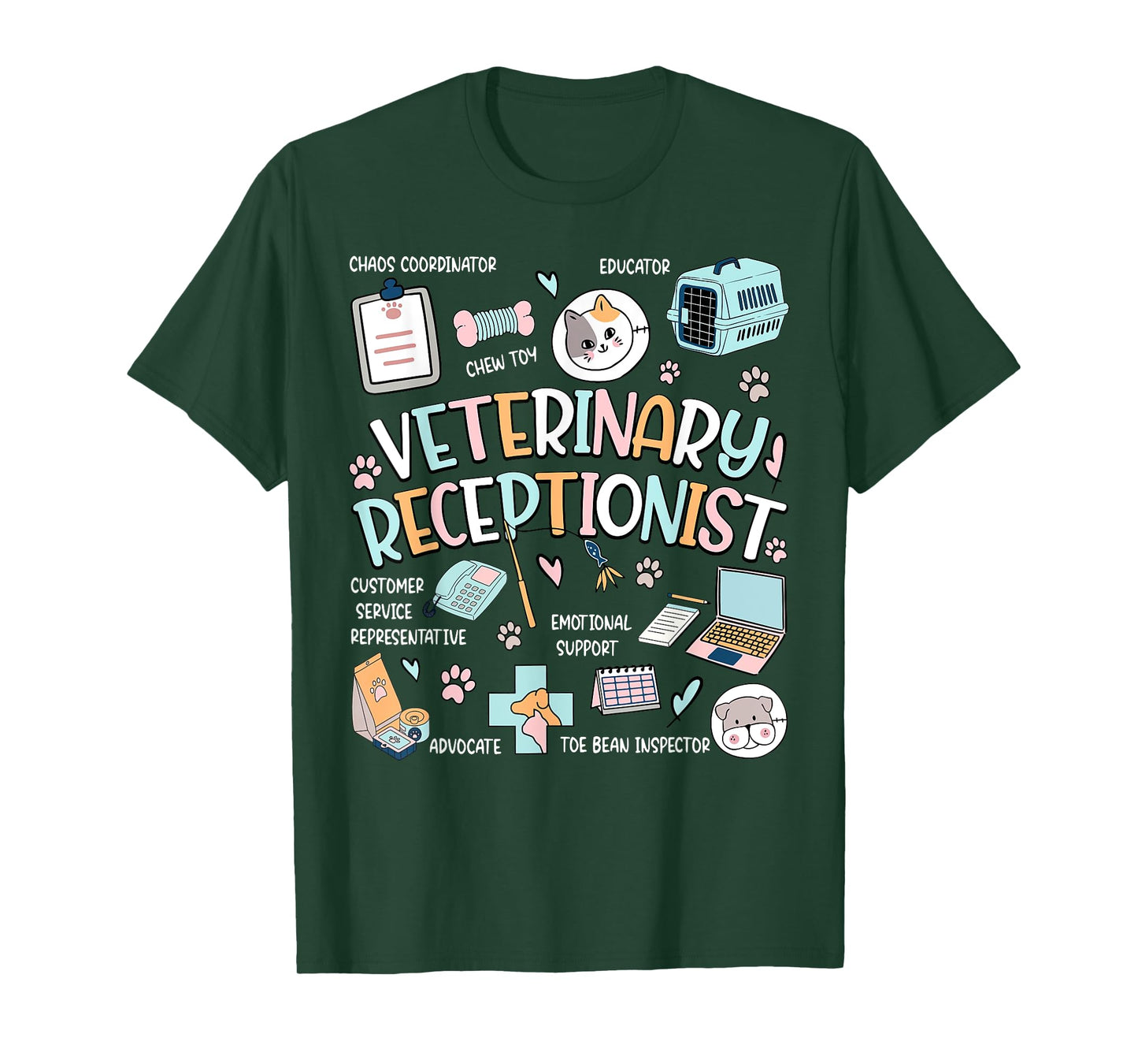 Retro Veterinary Receptionist Vet Receptionist Appreciation T-Shirt