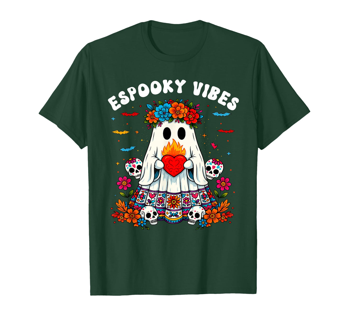 Espooky Vibes Maestra Halloween Spanish Mexican Teacher T-Shirt
