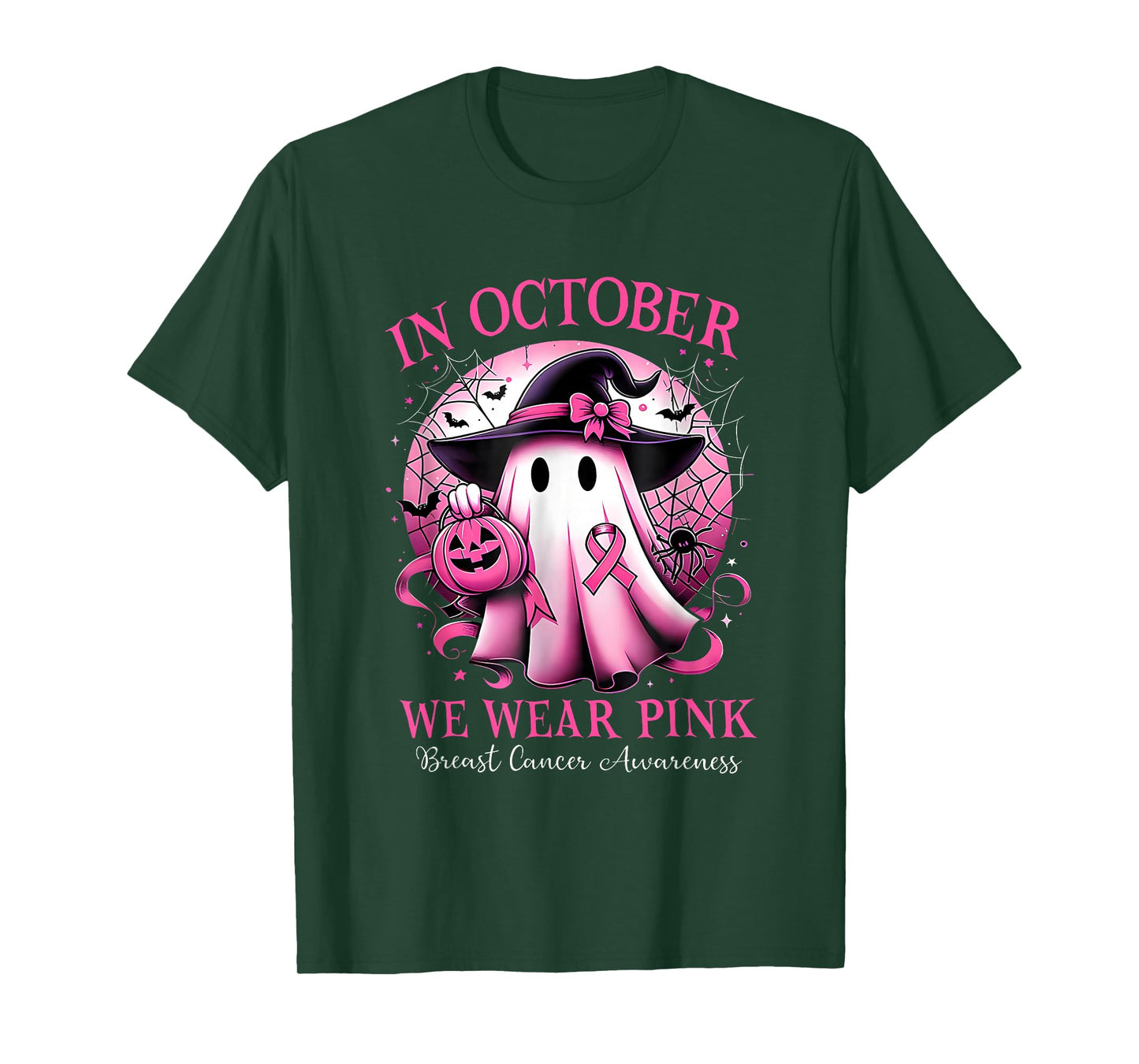 Breast Cancer Halloween Women in October We Wear Pink T-Shirt