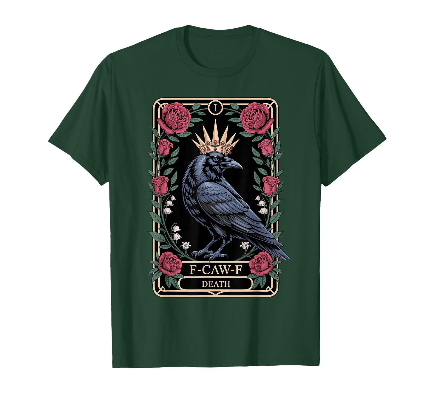 F-Caw-F Death Tarot Crow Black Bird Funny Crow F-Caw-F Adult T-Shirt