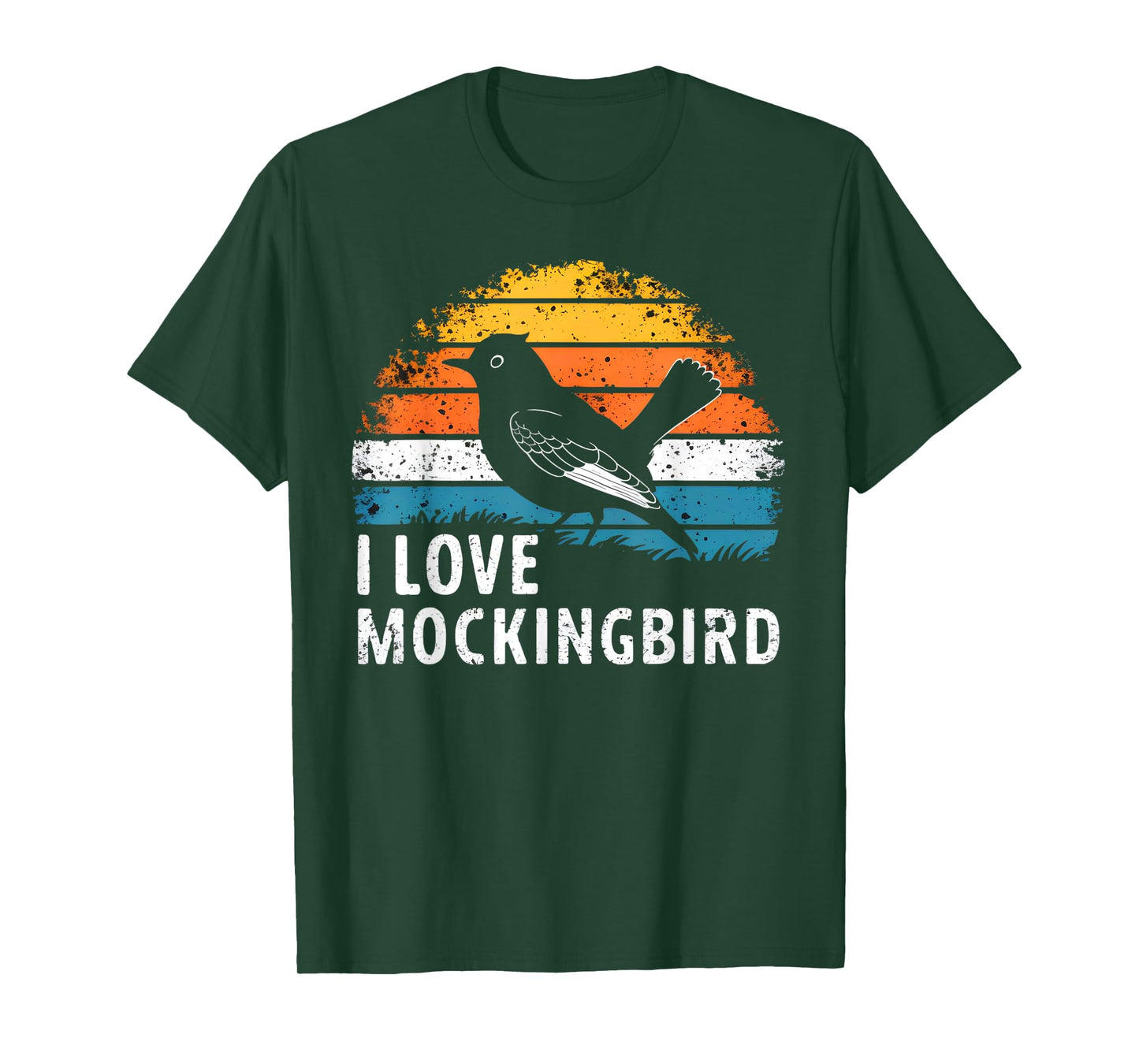 Mockingbird Bird Nature Lover Birding Vintage Sunset T-Shirt