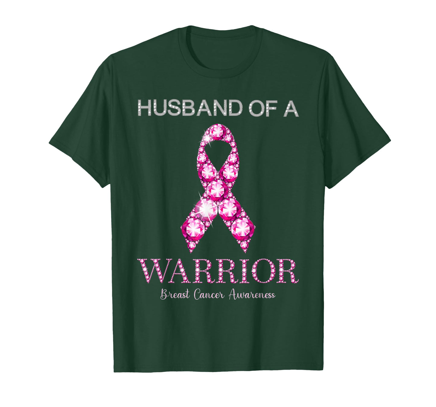Husband Of A Warrior Breast Cancer Awareness Pink Ribbon T-Shirt