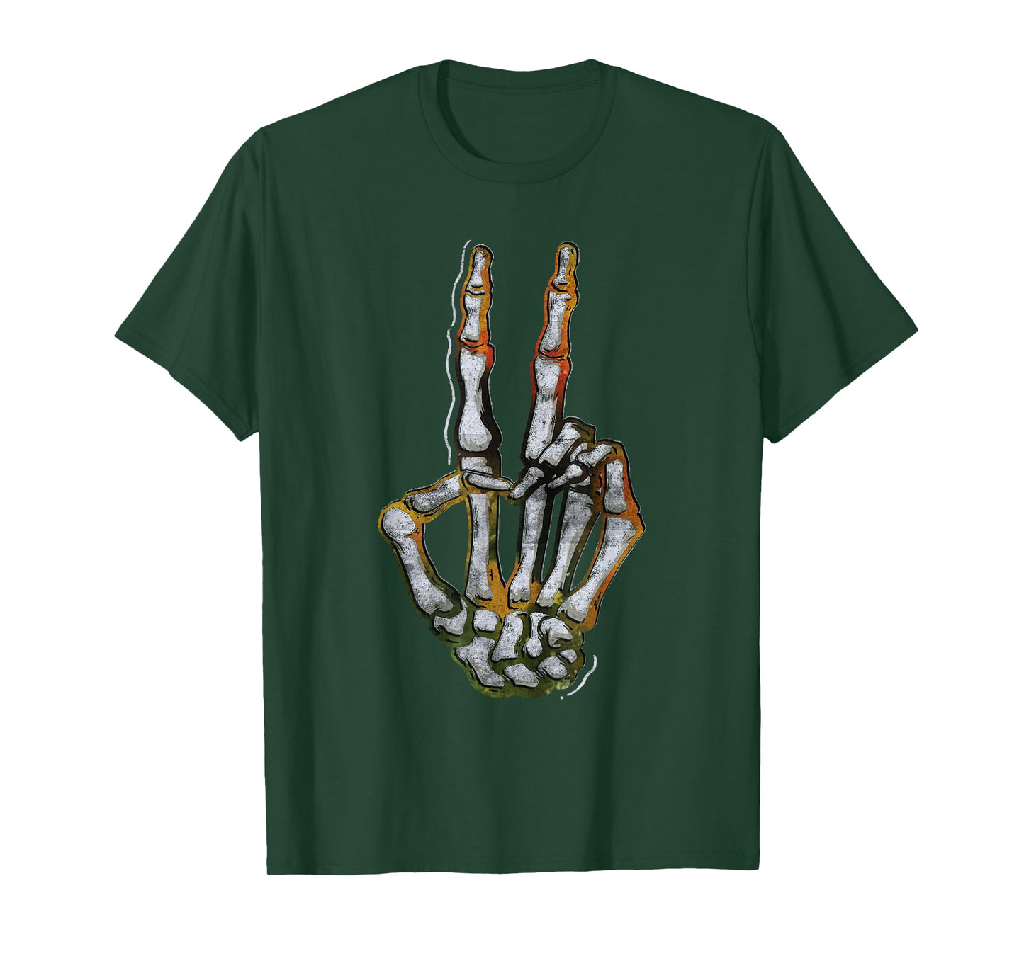 Peace Sign Skeleton Hand Spooky Halloween Skeleton Hand Sign T-Shirt