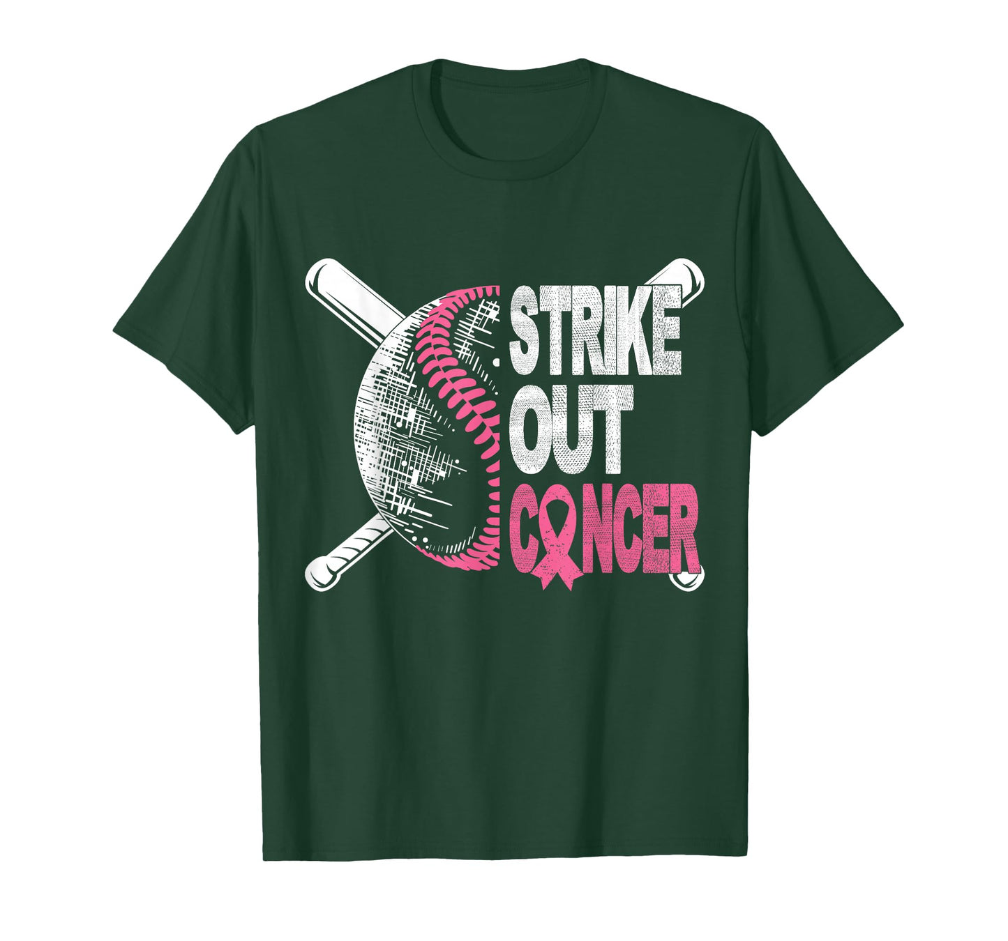 Strike Out Cancer Breast Cancer Awareness Baseball Warrior T-Shirt