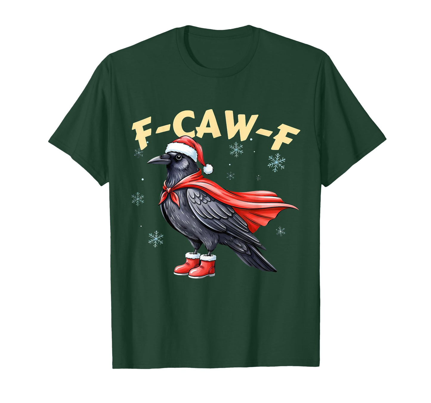 F-Caw-F Black Crow Bird Retro Vintage Christmas T-Shirt