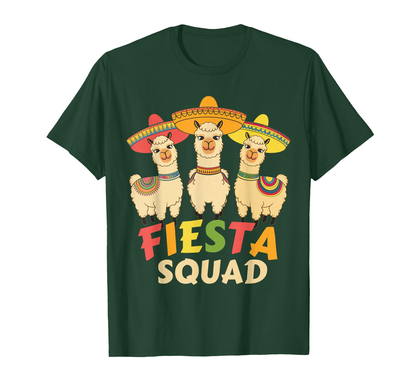 Fiesta Squad Cinco De Mayo Llama Let's Fiesta Mexican Party T-Shirt
