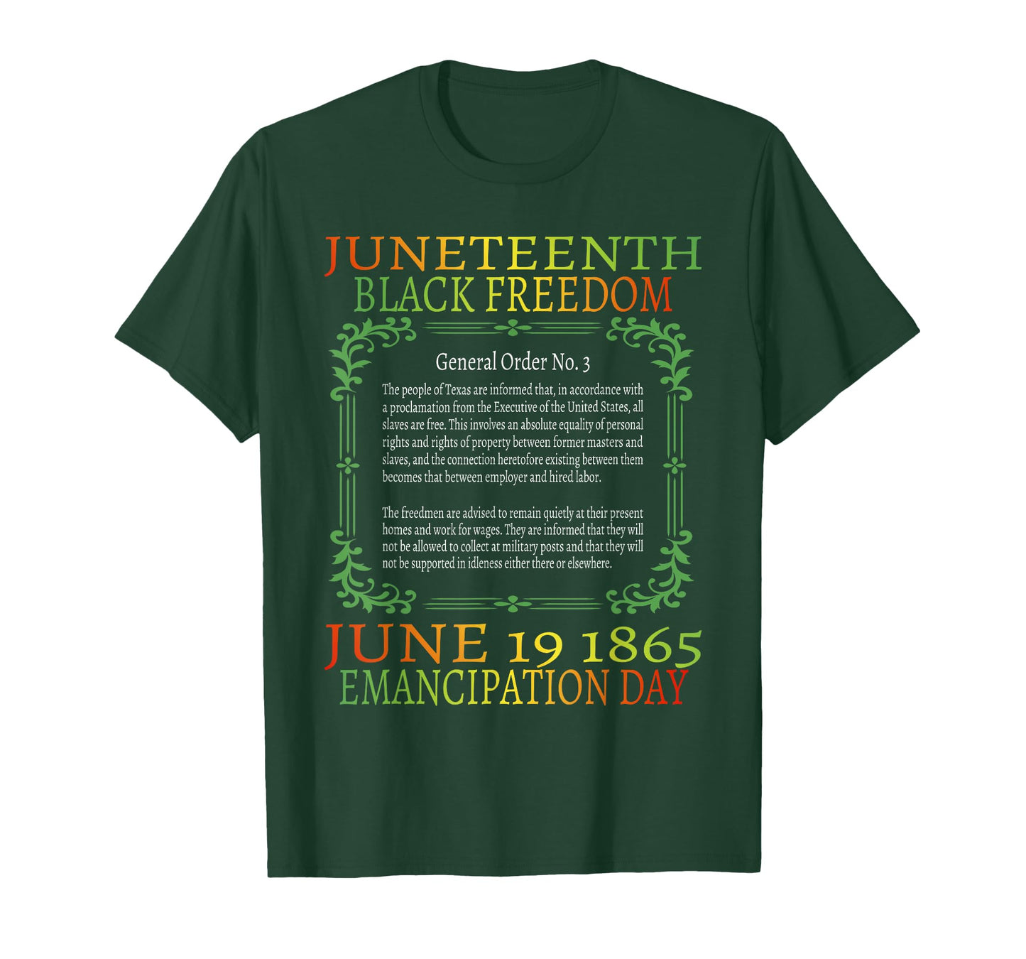 Juneteenth African American Freedom Black History June 19 T-Shirt