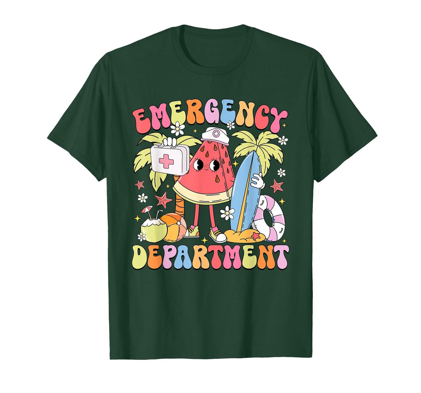 Emergency Department Summer Vacation ER Nurse Crew T-Shirt
