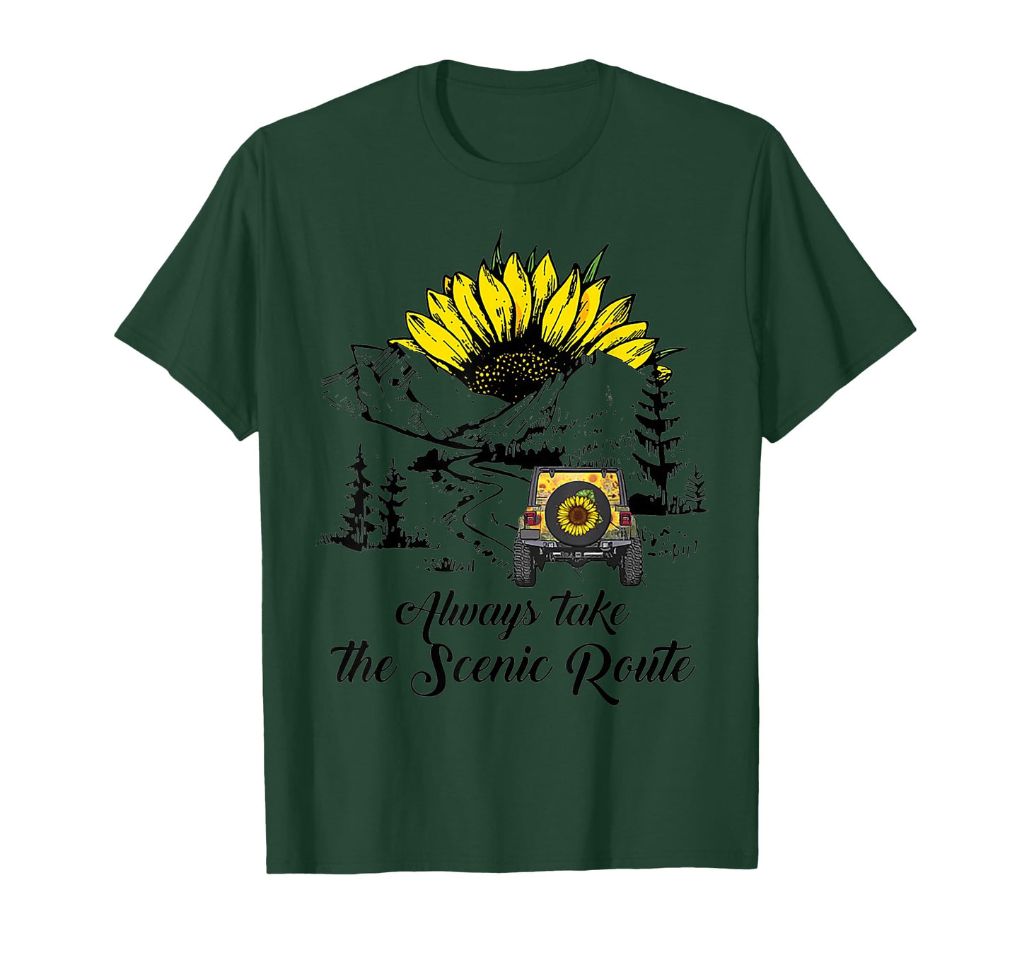 Always Take The Scenic Route Sunflower T-Shirt