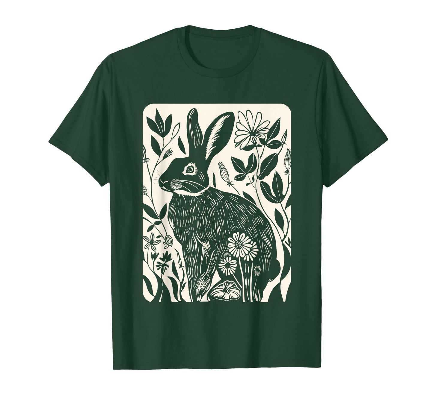 Easter Rabbit Flowers Nature Bunny Lovers, Women, Girls T-Shirt