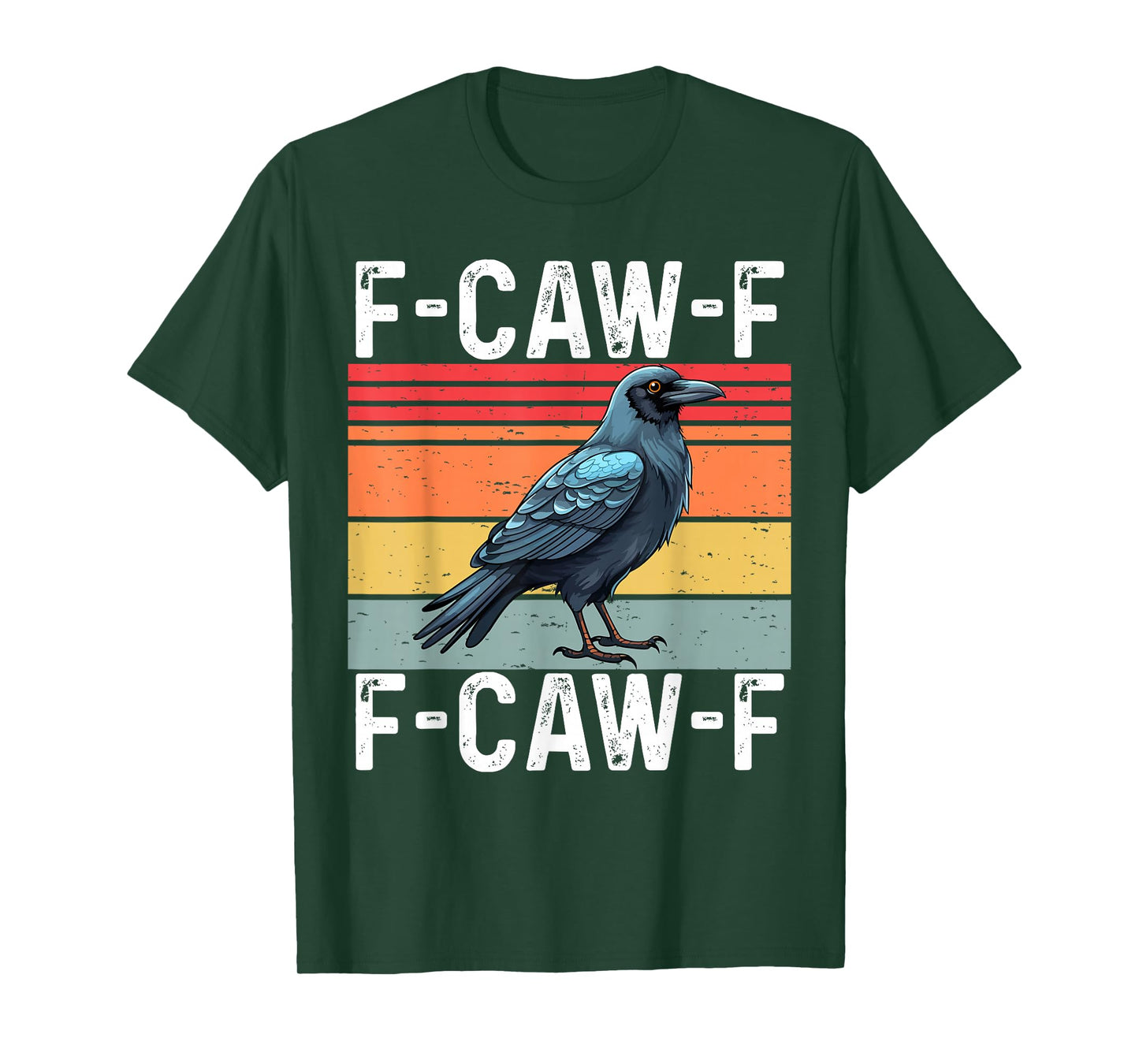 Retro F-Caw-F Crow FCAWF Funny Bird Graphic T-Shirt