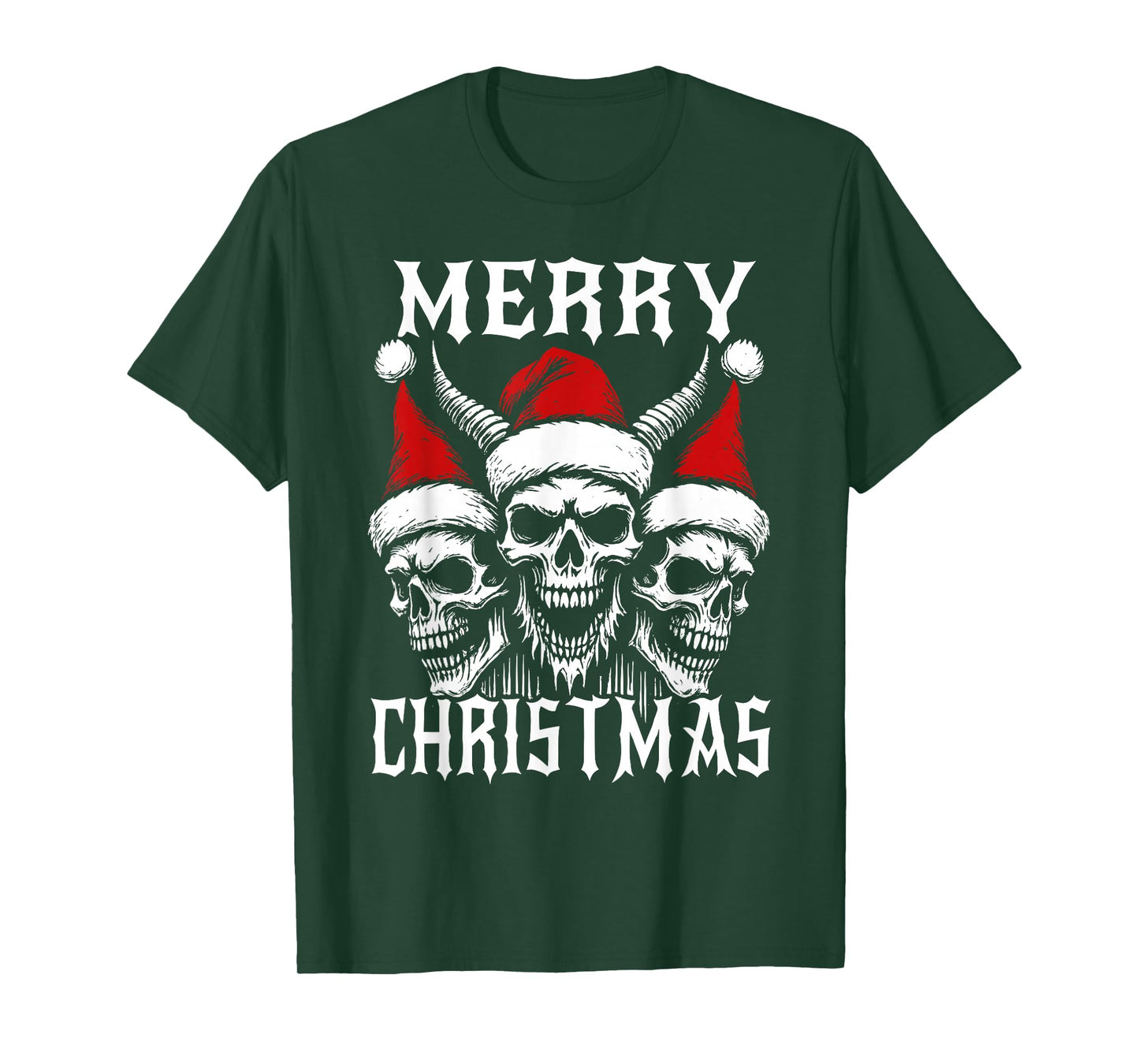 Dark Christmas Santa Skulls Gothic Edgy Xmas T-Shirt