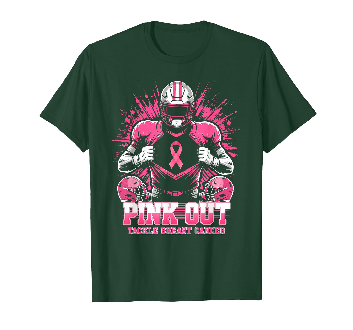 Pink Out Tackle Breast Cancer Awareness American Football T-Shirt