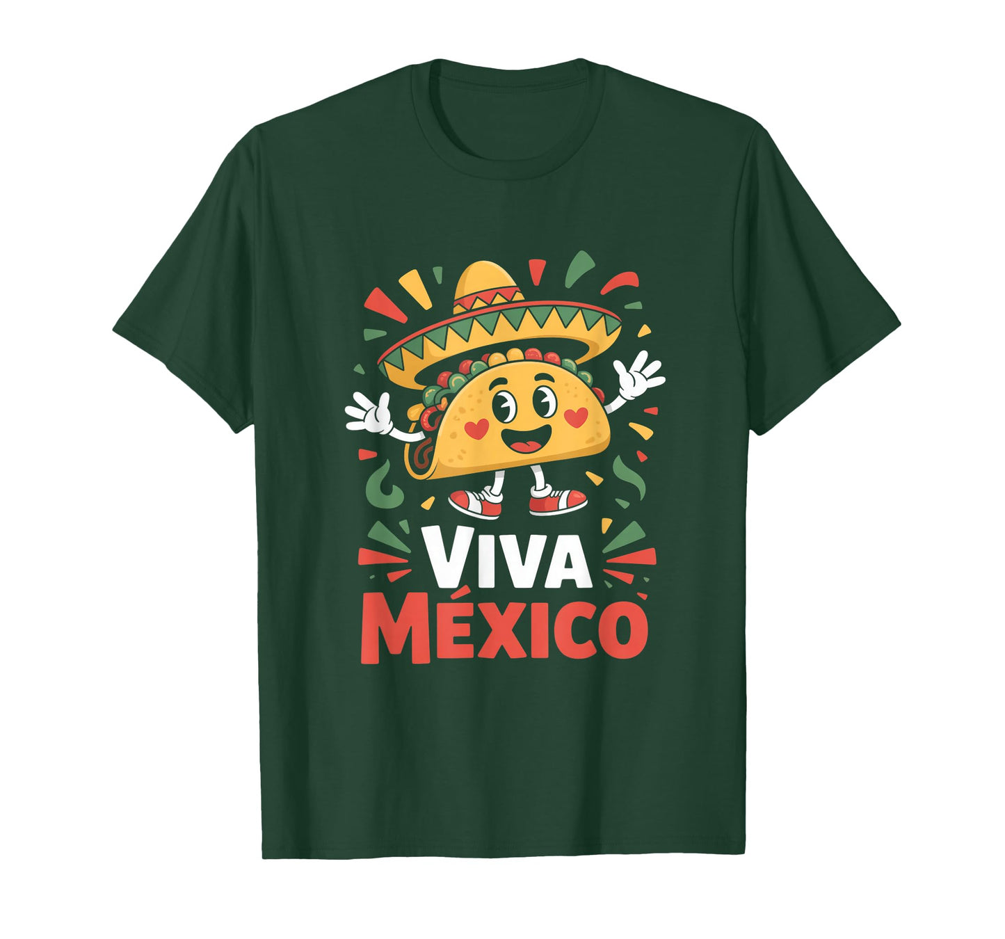 Viva Mexico Cute Taco with Sombrero Fiesta Spirit T-Shirt