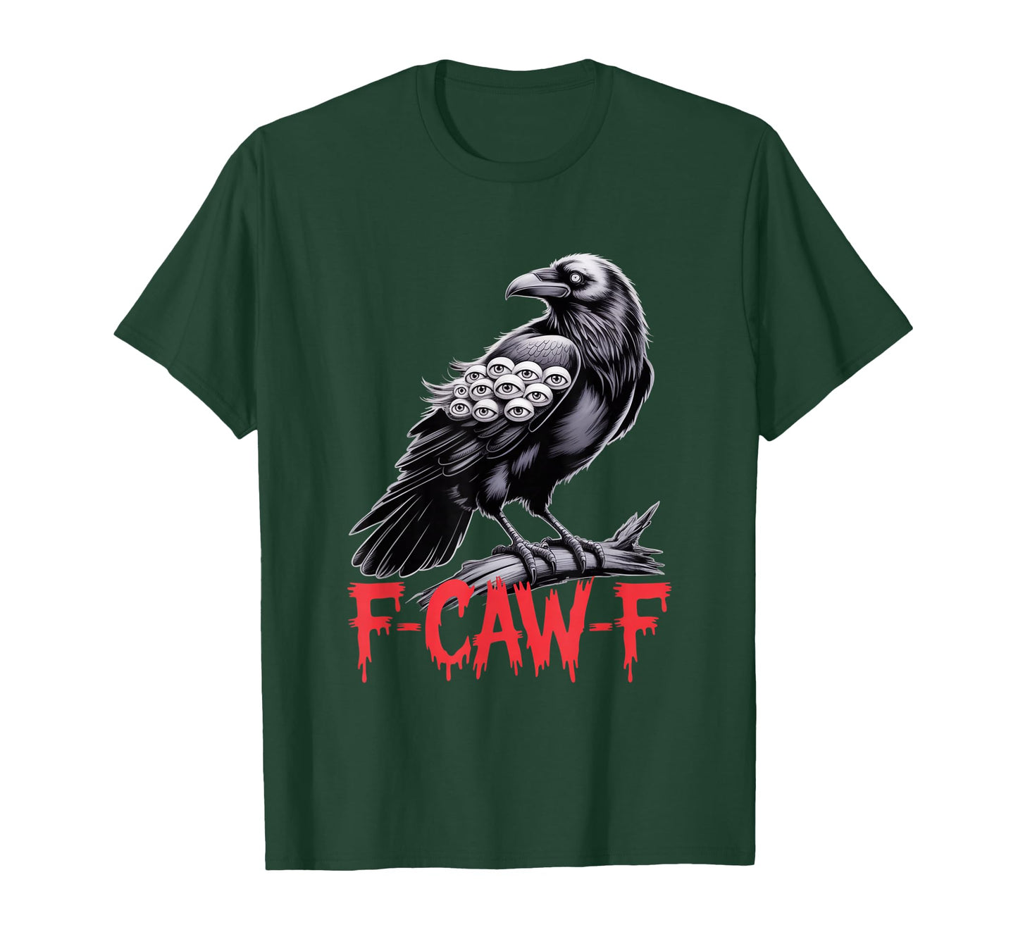 F-Caw-F Crow Funny Gothic Moon Black Bird Halloween T-Shirt