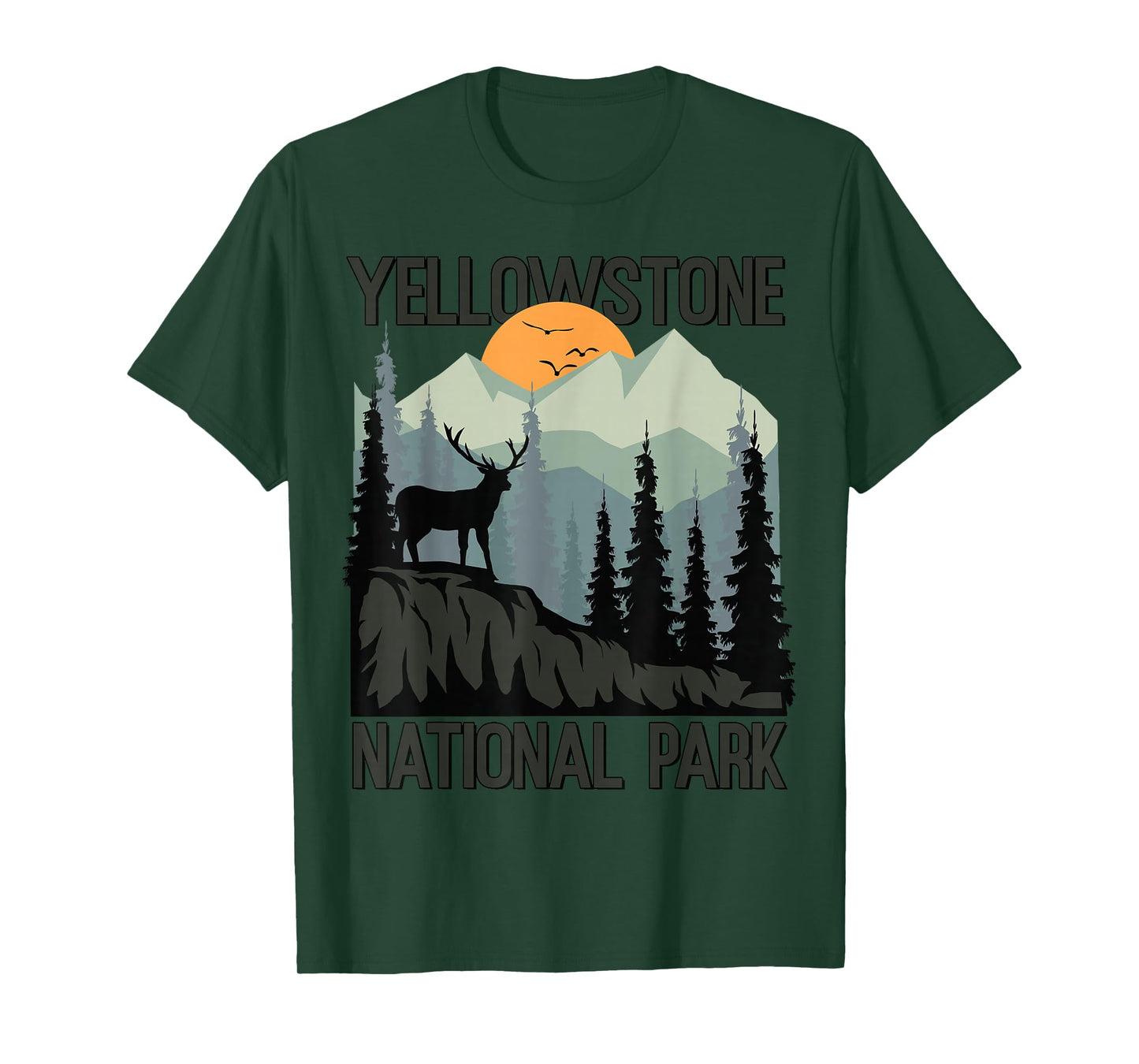 Yellowstone National Park Mountains Wilderness Sunset Hiking T-Shirt