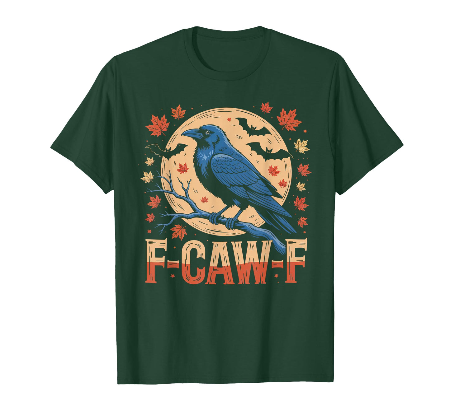 Black Crow, F-Caw-F Funny Black Bird Moon Gothic Adult Humor T-Shirt
